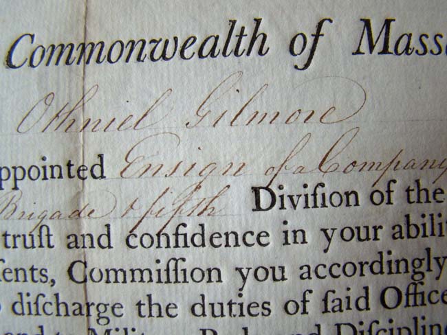 A Massachuestts Military Appointment of an Ensign signed by Gov. CALEB STRONG on Sept. 17, 1804 — image 3